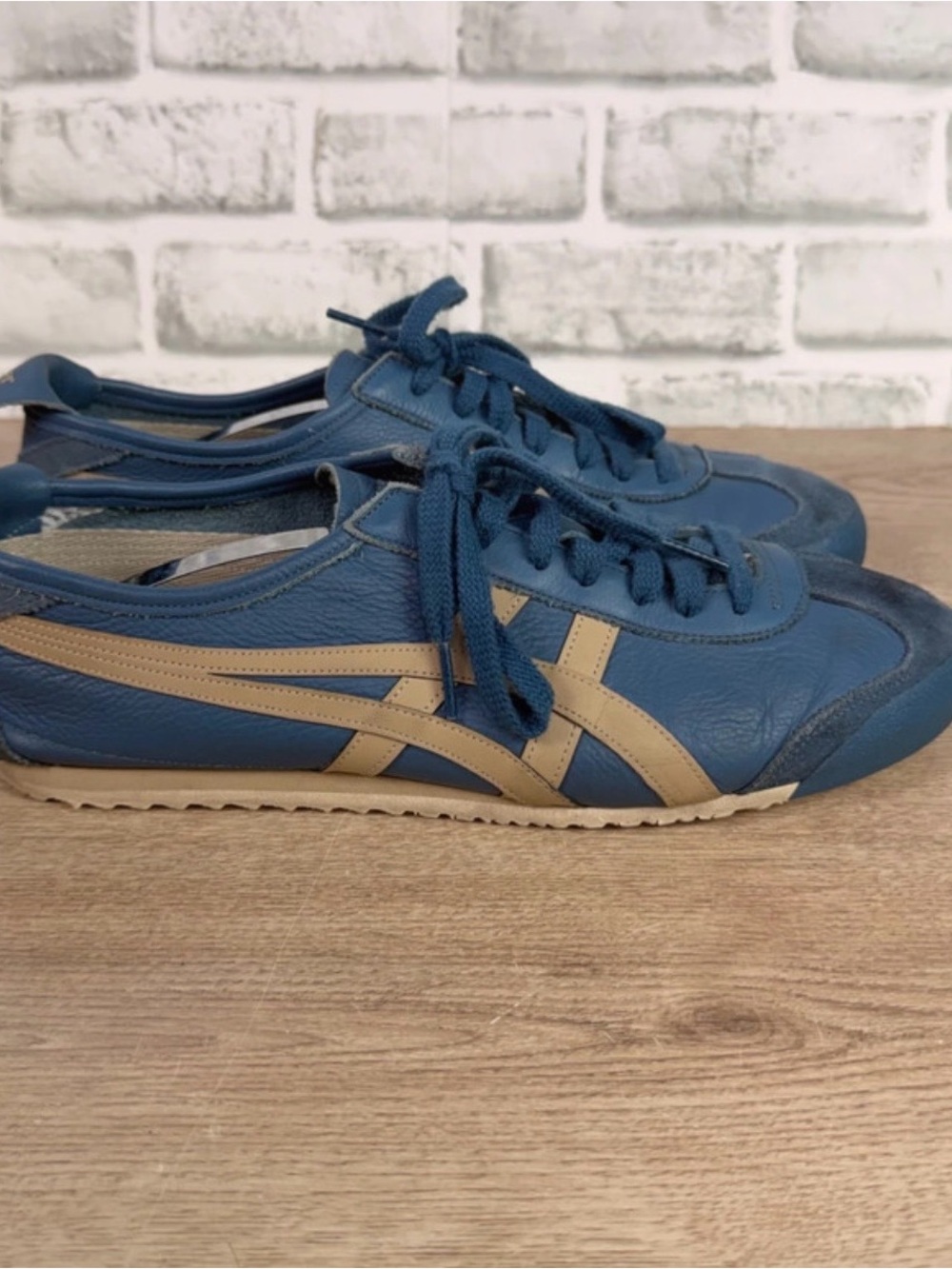 Onitsuka Tiger by Asics Men's Blue Sneakers with Cream Stripes